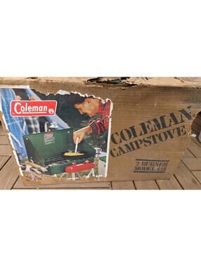 Vintage Coleman 425F499 Camp Stove  12/81 New Old Stock 2 Burner USA Made w/ Box
